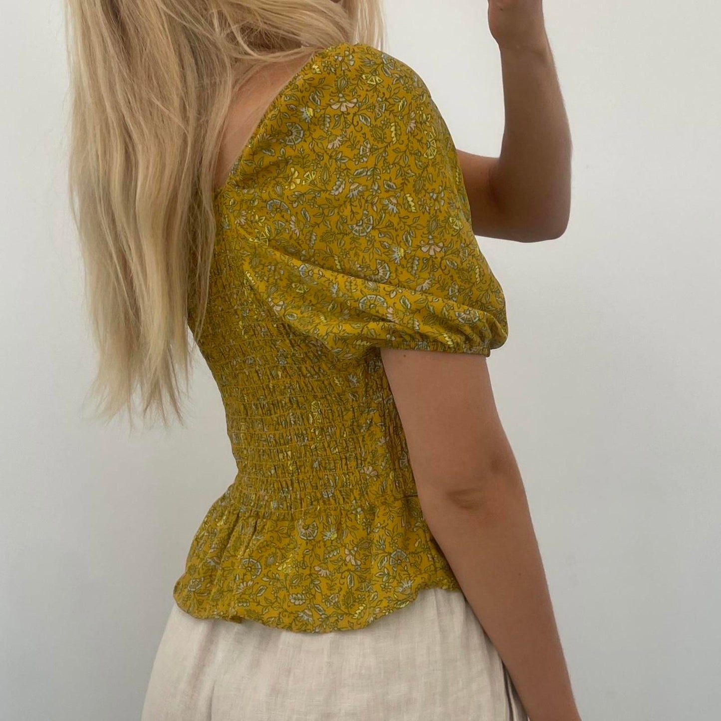 Yellow floral versatile off the shoulder blouse #offtheshoulder