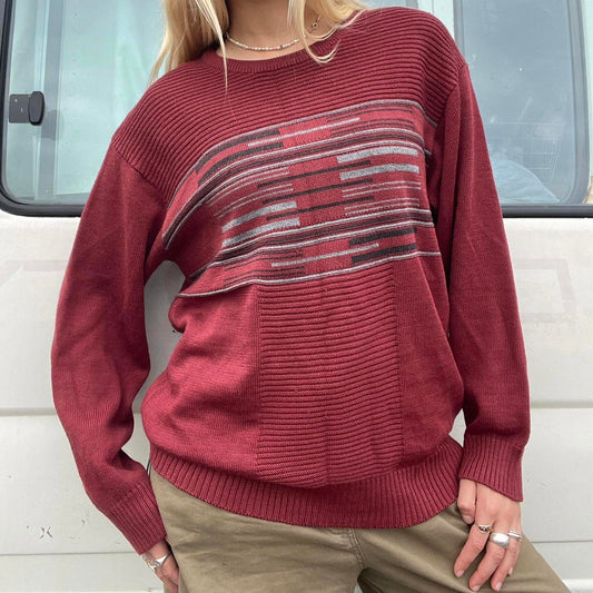 Burgundy knit jumper