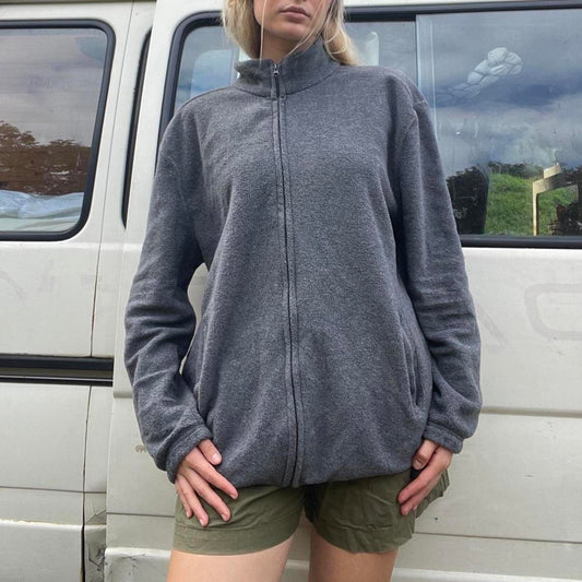 Grey LOWES fleece zip up jumper #fleecelove