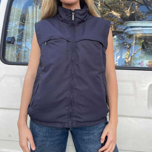 Navy blue reversible Duchamp fleece vest